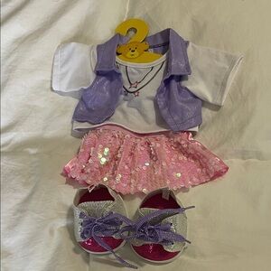 Build-A-Bear | Honey Girls | Sequin Skirt Set | W/Sparkling Sneakers | Dress Up